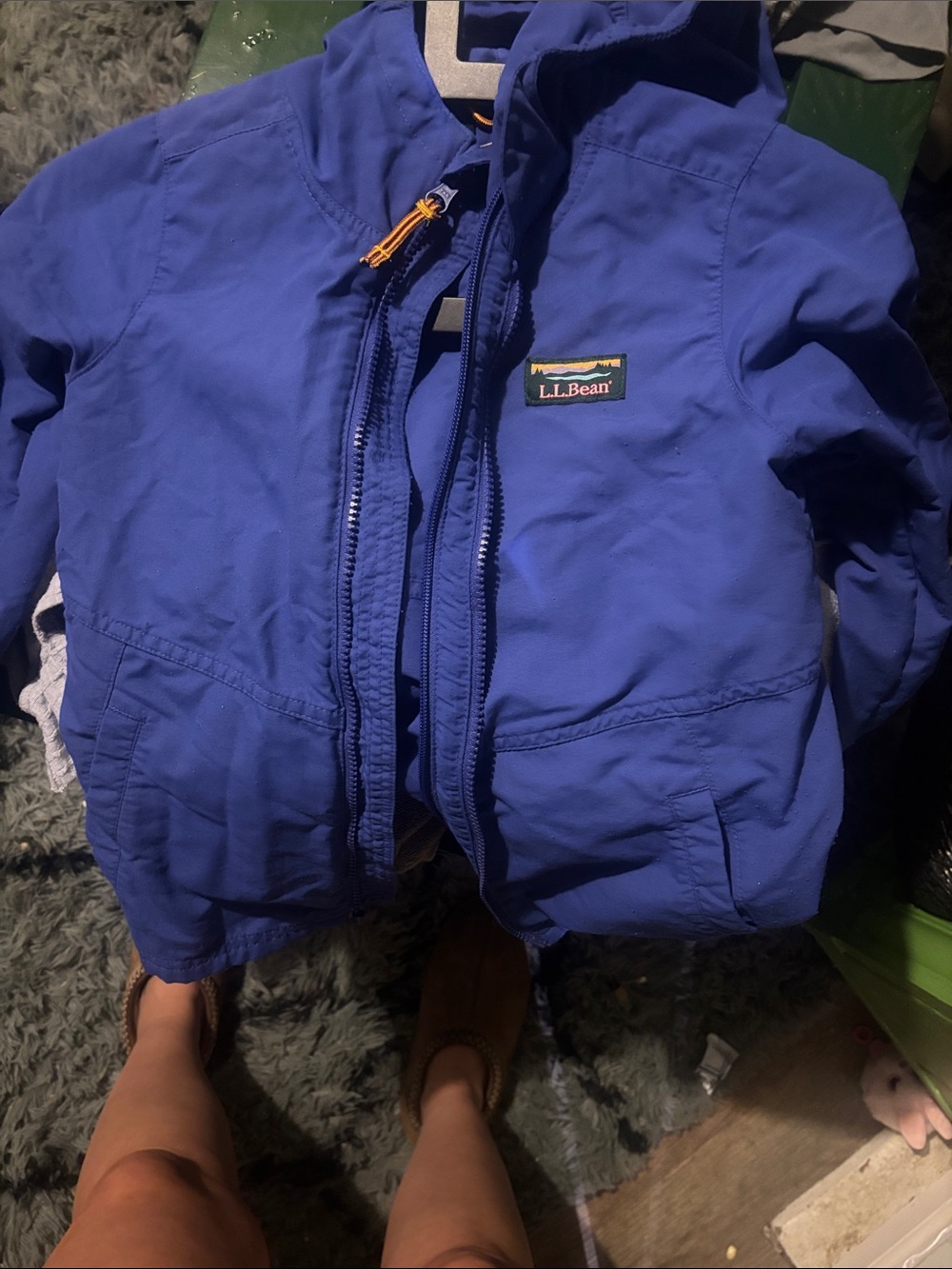 L.L. Bean Kids Royal Blue Hooded Raincoat